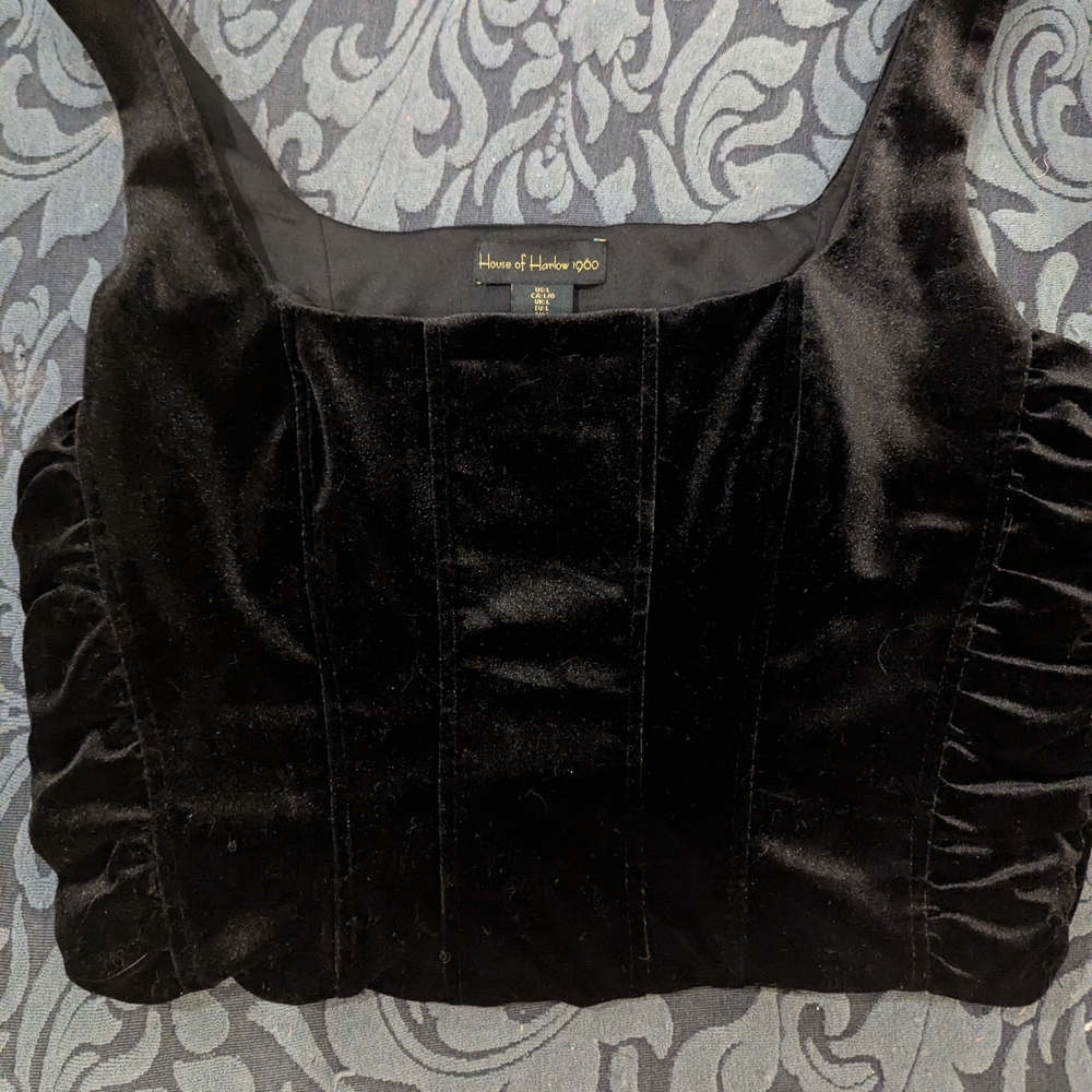 House Of Harlow 1960 Black Velvet Crop Top